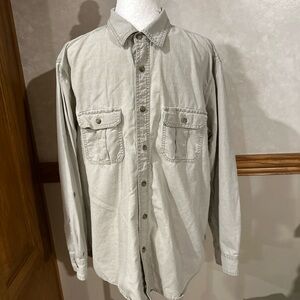Outdoor Life Men's Casual Button Down Shirt - Tan-  Large  100% cotton